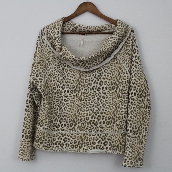 Free People Tops - Free People Leopard/ Cheetah Print Cowl Neck Top